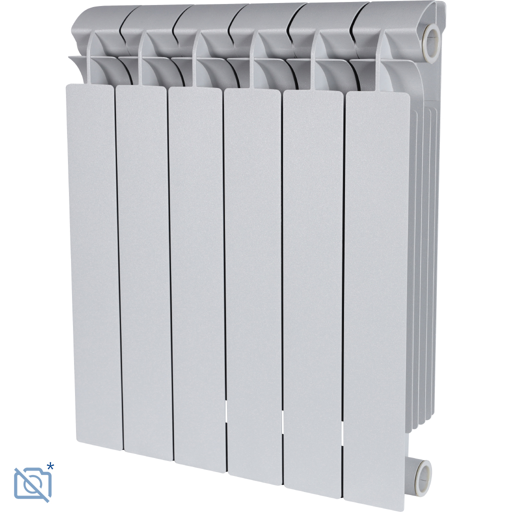 Global  STYLE PLUS 500 12 секции радиатор биметаллический боковое подключение (цвет cod.08 grigio argento opaco metallizzato 2676 (серый))